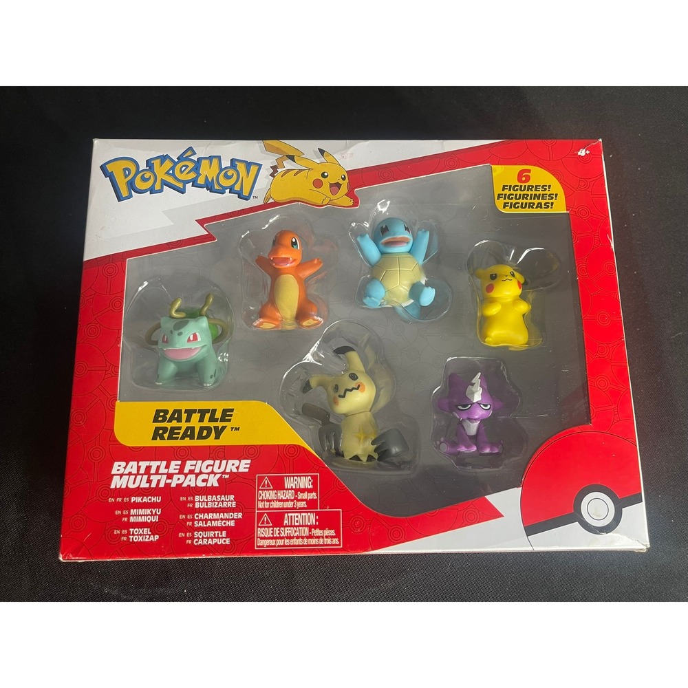 Pokemon Battle Figure Multi-Pack 6 Figures Pikachu Bulbasaur Charmander Jazwares